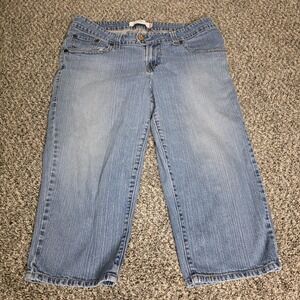 Levis Low Jeans Womens 37x21 Blue Capri Cropped Denim Light Wash Casual